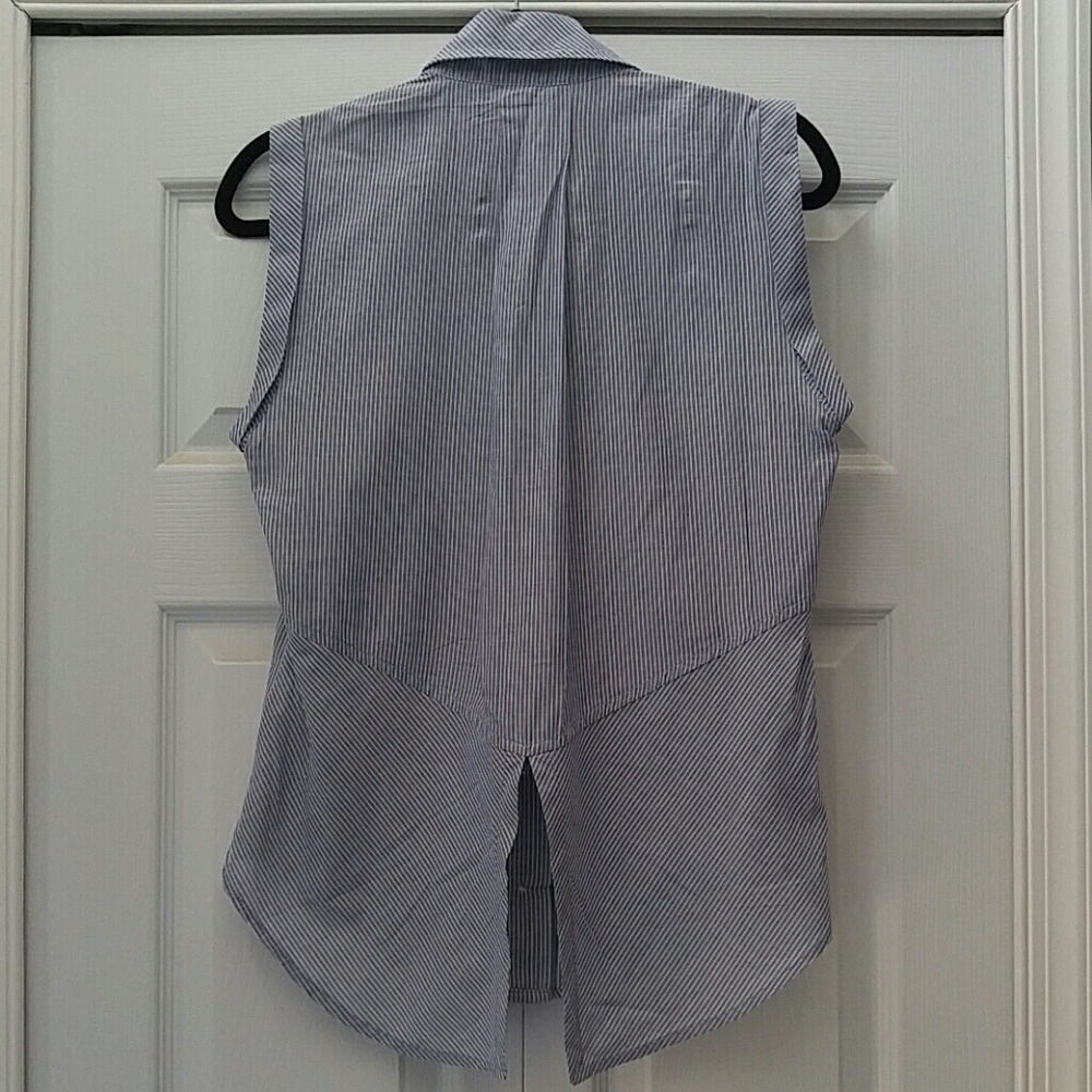 NWT Sam Edelman Button Down Sleeveless Stripe Top - Picture 4 of 8
